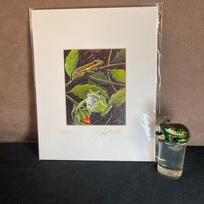 Lot 50. Monet Frog Trinket Box & Ltd. Ed. Print