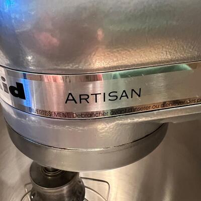 Artisan Kitchen Aid Mixer with cover and attachments