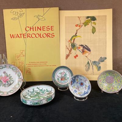 Lot 54  Chinese Prints & Porcelain Dishes