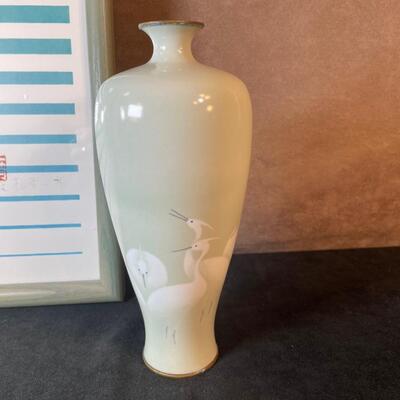 Lot 57  Ikki Matsumoto Print and Enamel Metal Vase