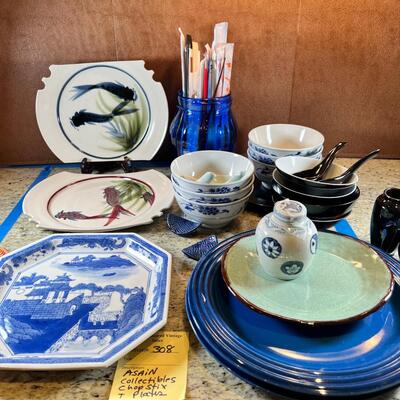 Chinese and Asain collectibles, china and chopsticks