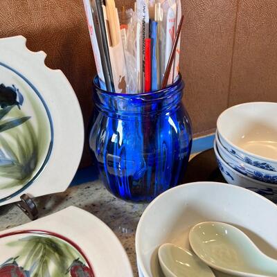 Chinese and Asain collectibles, china and chopsticks