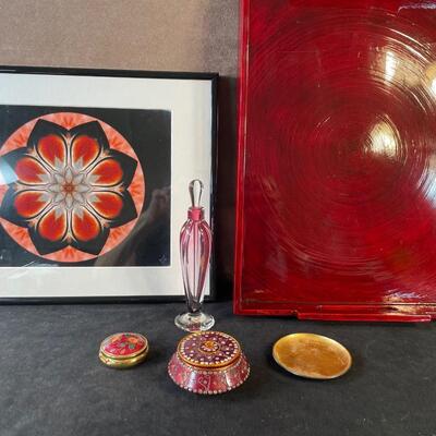 Lot 63. Vitrix Perfume Bottle and Decorative Items