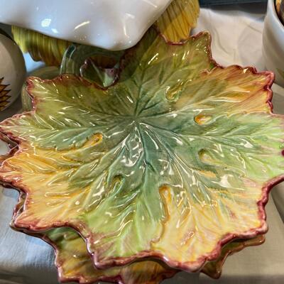 Sunflower floral Plates, cups, Mexican hand painted Casserole dish