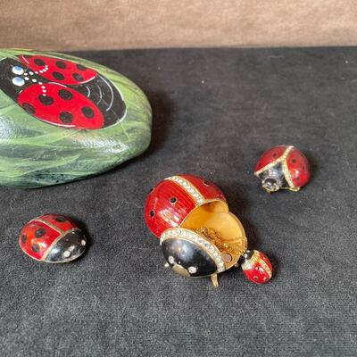 Lot 64. Lady Bug Lot w/Fancy Trinket Box