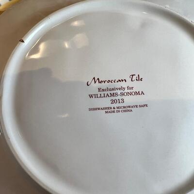 Moroccan theme tableware, dramatic grey slag glass floral display