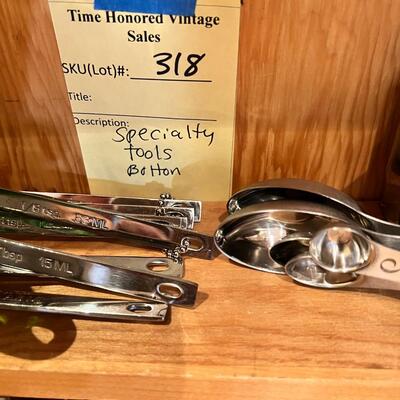 ottom shelf specialty stainless kitchen tools