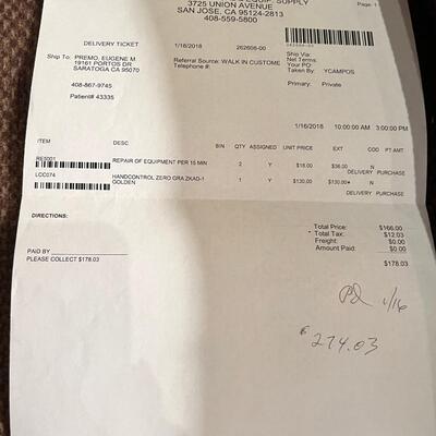 Golden Power lift recliner chair with instructions and paperwork
