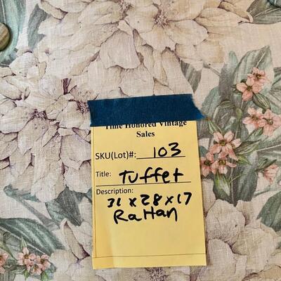 Bamboo Rattan Tuffet  31" X 28" X 17 high