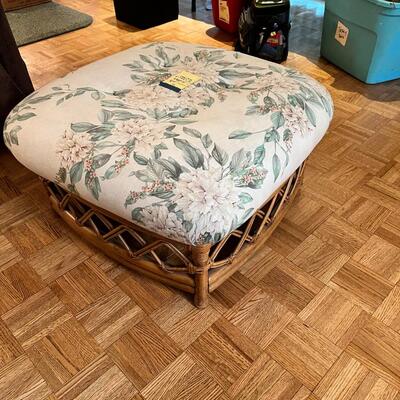 Bamboo Rattan Tuffet  31" X 28" X 17 high
