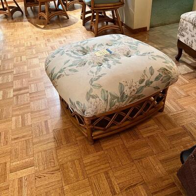 Bamboo Rattan Tuffet  31" X 28" X 17 high