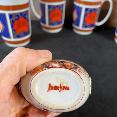 Lot Neiman Marcus Mugs & Trinket Box