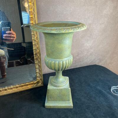 Lot Antique Mirror and Needlepoint Footstool
