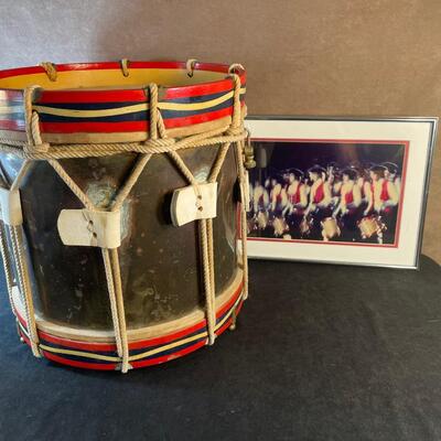 Lot 88  Vintage Drum & Framed Photo