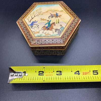 Hand Crafted Micro Mosaic Inlaid Jewelry Trinket Box