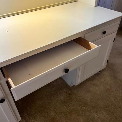 1980s Bookcase desk with underlighting and power strip