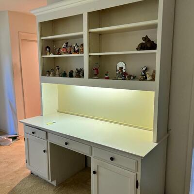 1980s Bookcase desk with underlighting and power strip