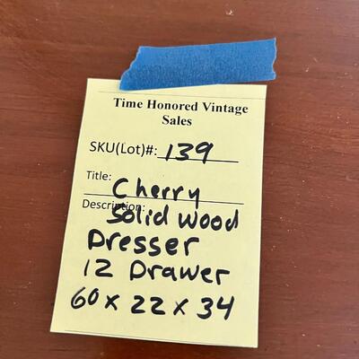 1970s Cherry Solid wood 12 drawer Dresser