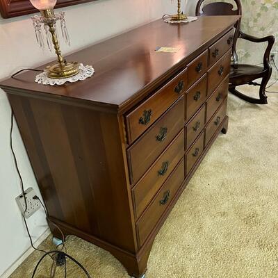 1970s Cherry Solid wood 12 drawer Dresser