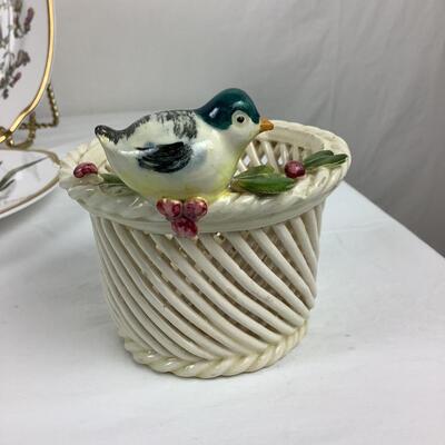 5093 Assorted Floral Porcelain Dishes & Glassware