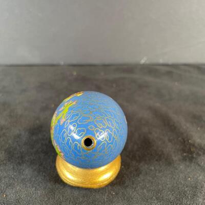 Lot 94. Ceramic Foo Dog, Cloisonne Egg & Trinket bOx