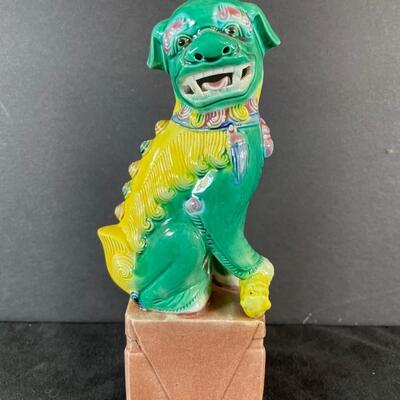 Lot 94. Ceramic Foo Dog, Cloisonne Egg & Trinket bOx