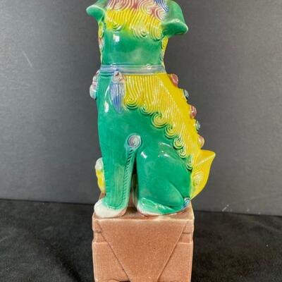 Lot 94. Ceramic Foo Dog, Cloisonne Egg & Trinket bOx