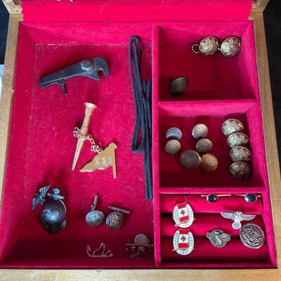 Lot 95  Vintage Military Medals & Buttons