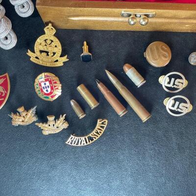 Lot 95  Vintage Military Medals & Buttons