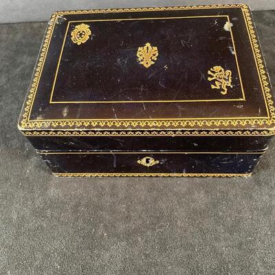 Lot 96. Military Medals, etc. & Leather Jewelry Box