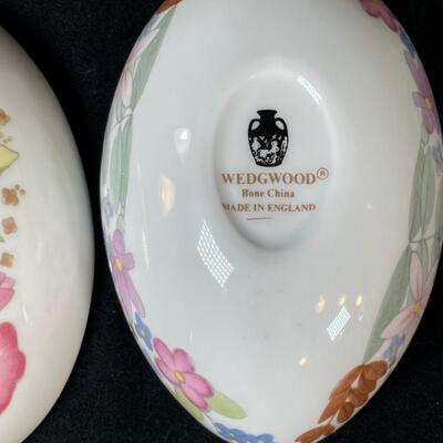 Lot 109. Vintage Enameled Metal Vase and Porcelain Egg