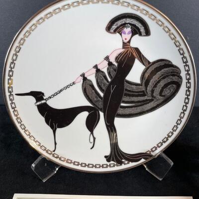 Lot 115. Erte Plate & Glass Sculpture