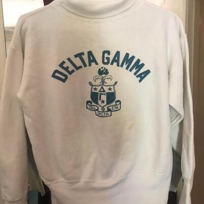 Vintage 1950's Original Sorority Delta Gamma Sweatshirt . AS IS.