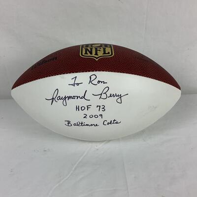 5108 Signed Autographed Raymond Berry HOF '73 Baltimore Colts NFL Football