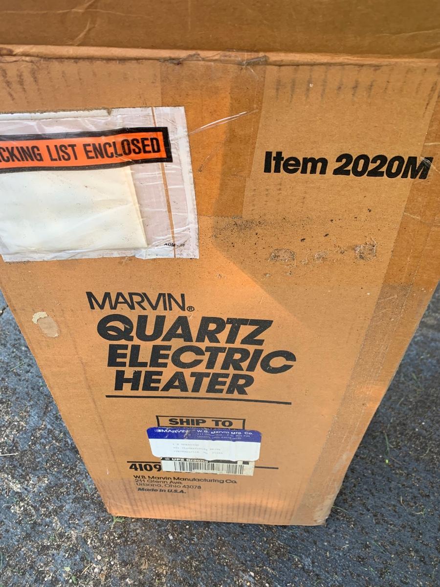 Marvin Electric Quartz Heater in box refurb.