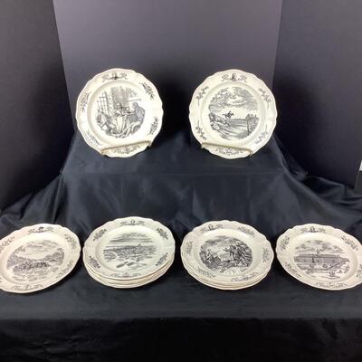 5120 Set of 13 Wedgwood 1976 200th Commemorative Anniversary Plates