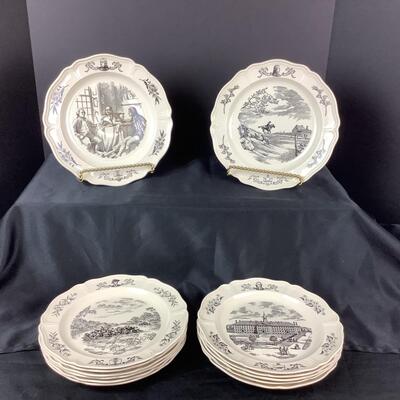 5121 Set of 13 Wedgwood 1976 200th Commemorative Anniversary Plates