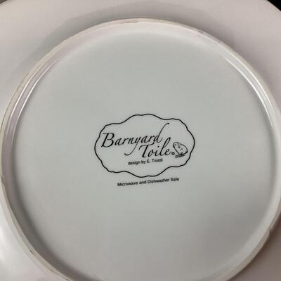 5122 13pc Set of "Barnyard Toile" Dishes by E. Trostli