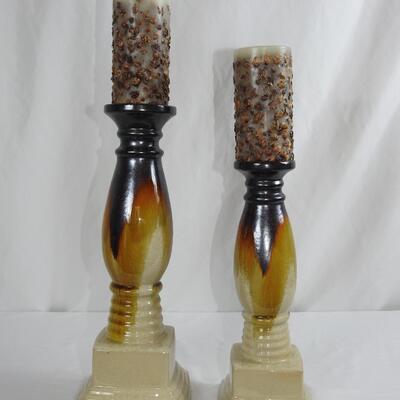 Candleholders with candles