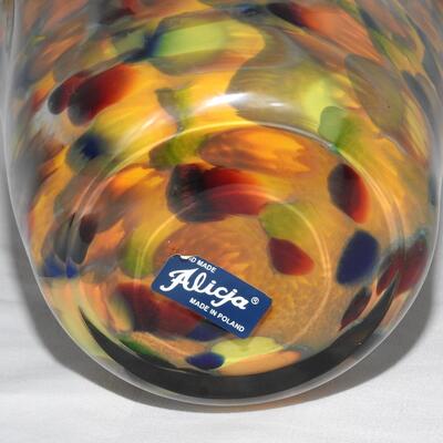 Yellow handkerchief ruffled art glass vase