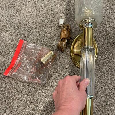Vintage Crystal Torchiere Sconce