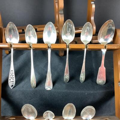 5136 Vintage Souvenir Spoons with Extra Wall Display Racks
