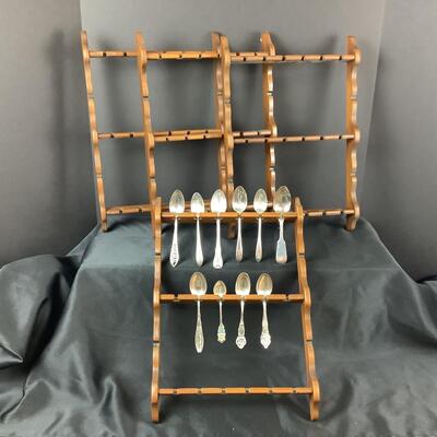 5136 Vintage Souvenir Spoons with Extra Wall Display Racks