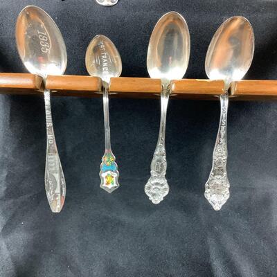 5136 Vintage Souvenir Spoons with Extra Wall Display Racks