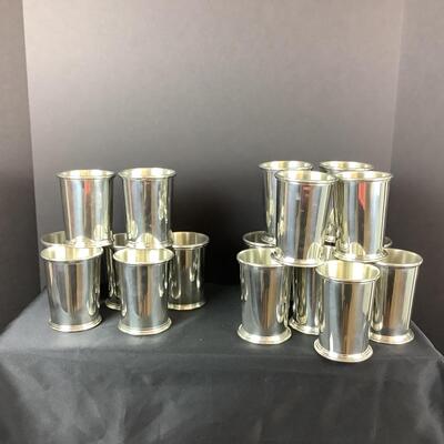 5139 Qty 18 Tennessee & Kentucky Salisbury Pewter Mint Julep Cups