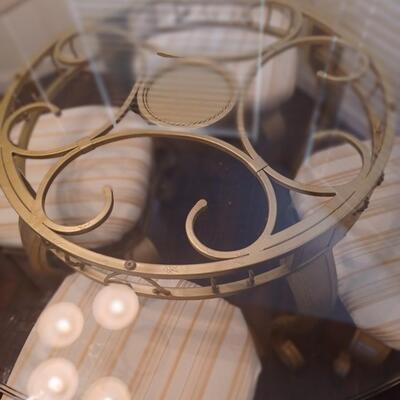 GLASS AND GOLD METAL TABLE SET