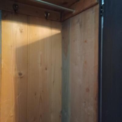 ANTIQUE ARMOIRE W BEVELED MIRRORS