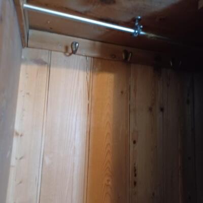 ANTIQUE ARMOIRE W BEVELED MIRRORS