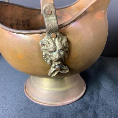 5142 Vintage Mini Copper Delft Handle Scuttle with Copper Watering Can