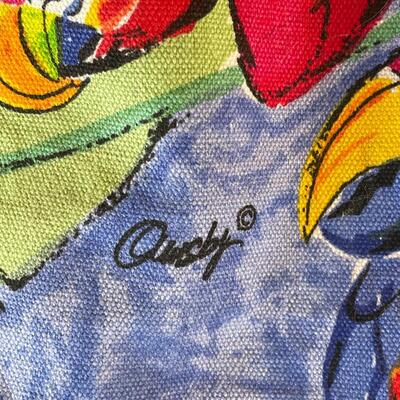 Lot 142. Lynn Chase Macaw and Beach Tote